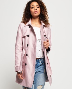 Superdry Belle Trench Női Kabát Rózsaszín | EKDIR2416